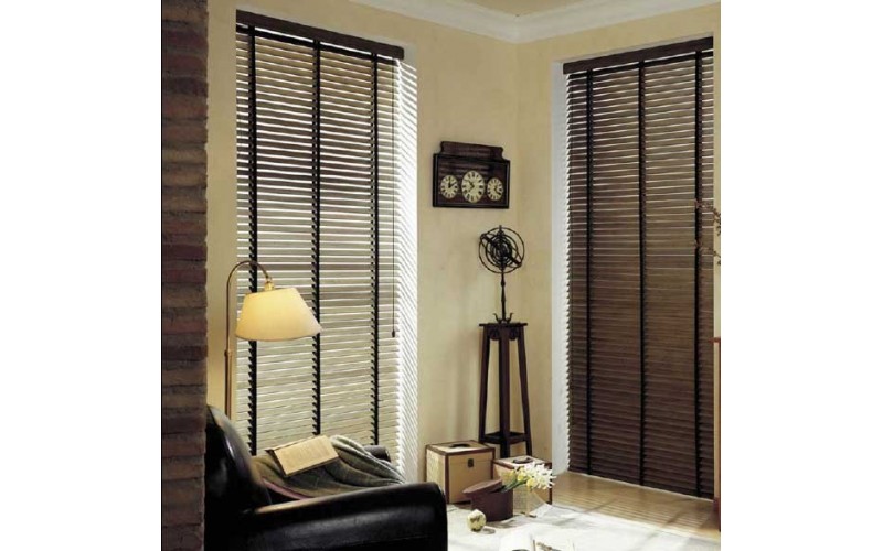 35mm y 50 mm Listones Premier Range cortinas venecianas madera hecho a medida en 25mm